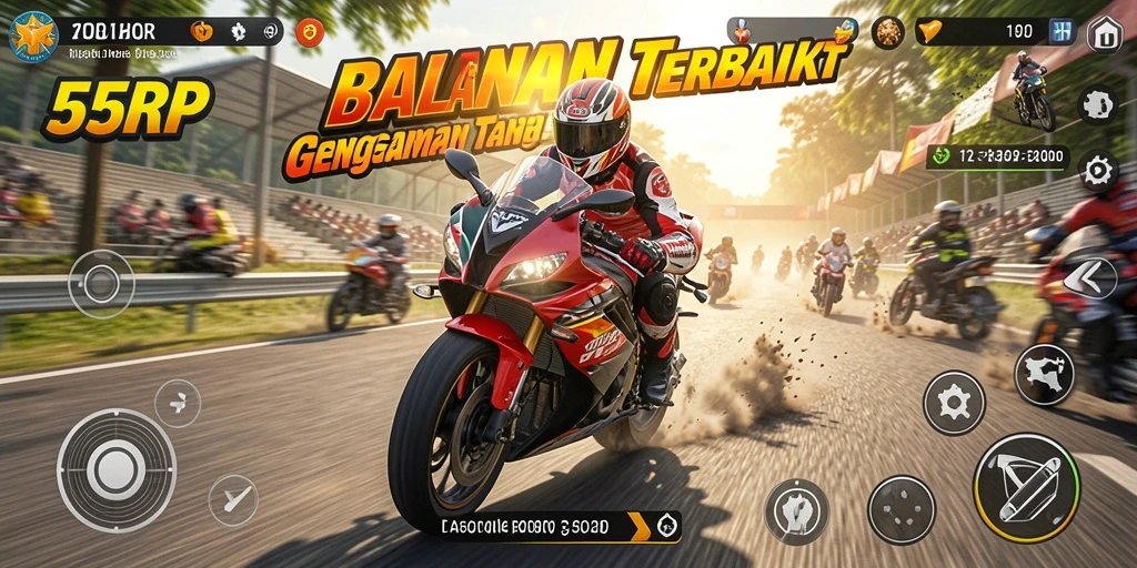 Tampilan menarik dari gameplay balapan motor di 55RP.