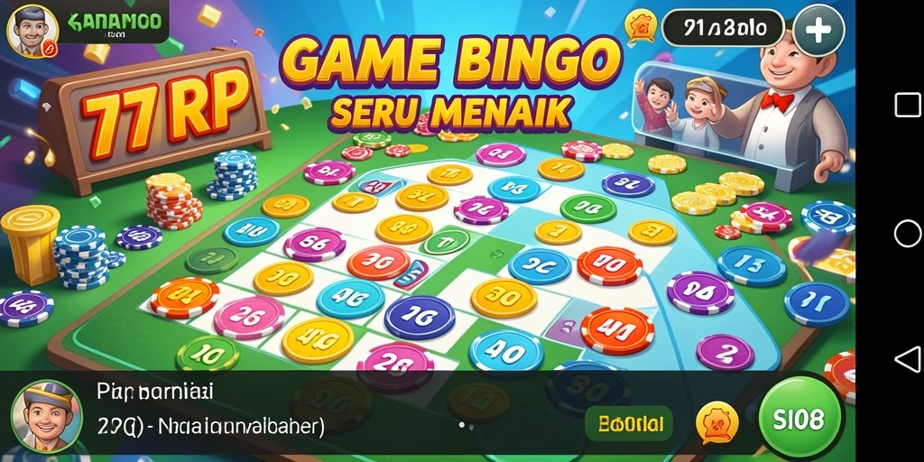 Tampilan gameplay seru di aplikasi 77RP Bingo.