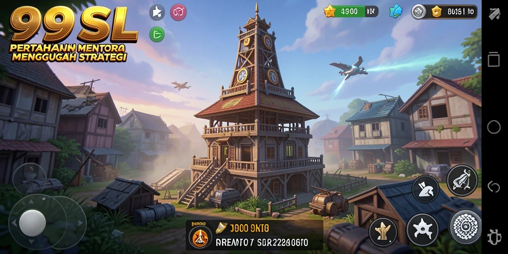Tangkapan layar yang menampilkan aksi seru dalam gameplay Tower Defense 99SL.