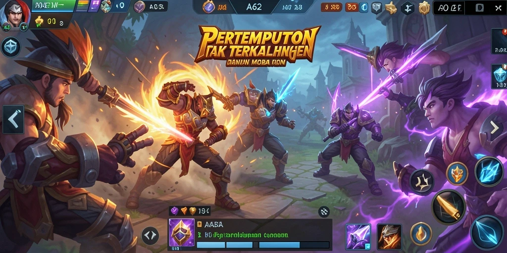 Tampilan menarik dari pertempuran seru dalam game MOBA AA62.