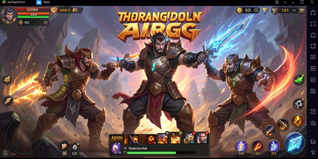 Screenshot gameplay ADI99 menampilkan aksi pertempuran seru di dunia fantasi.