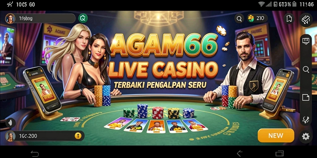 Tampilan gameplay Live Casino AGAM66 dengan dealer langsung yang interaktif.