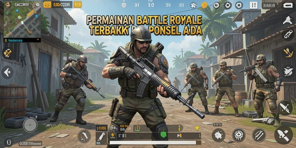 Tangkapan layar GACOR108 menampilkan aksi seru dalam permainan Battle Royale.