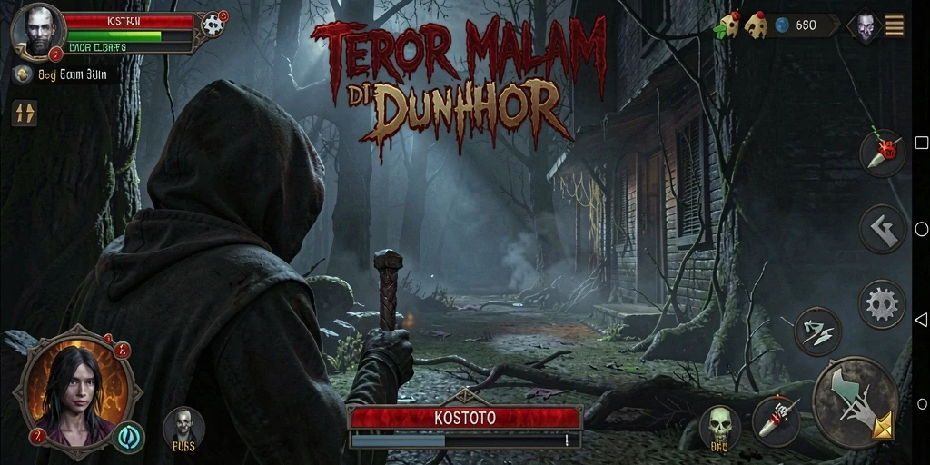 Tampilan gameplay KOSTOTO yang penuh teror dan ketegangan.