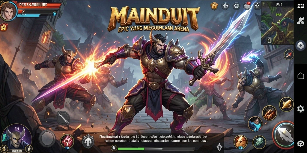 Gameplay MAINDUIT yang intens dengan pertarungan seru dan karakter unik.