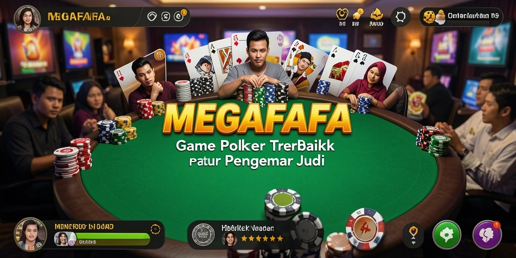 Tampilan gameplay seru MEGAFAFA dalam permainan Poker.