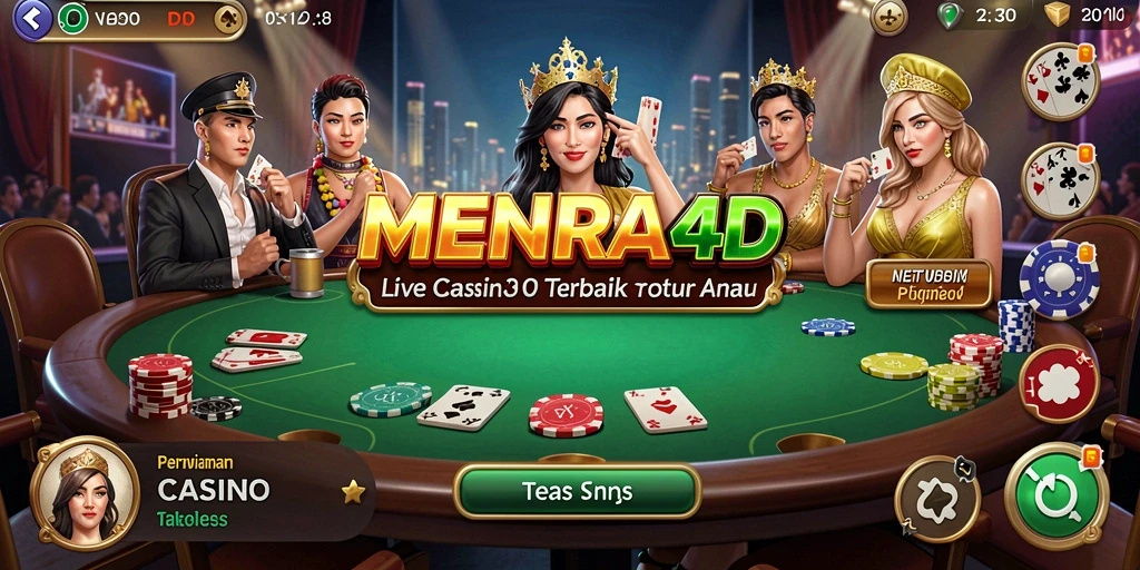 Tampilan gameplay Live Casino yang mendebarkan dan interaktif di MENARA4D.