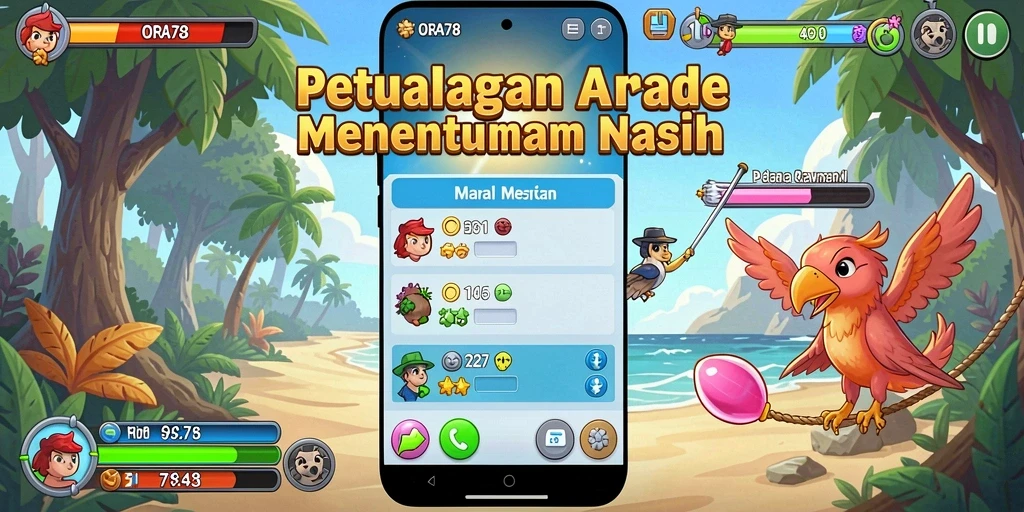 Tangkapan layar menampilkan gameplay seru dari ORA78 dengan karakter yang bergerak lincah.