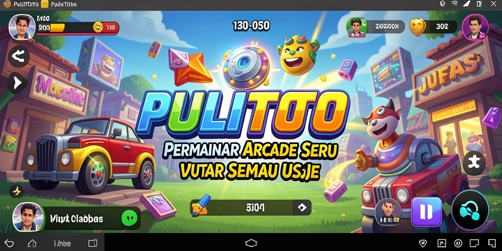 Screenshot PULITOTO menampilkan aksi seru saat bermain game Arcade.