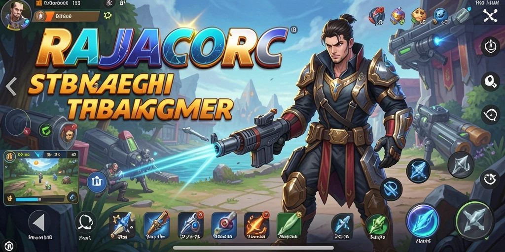 Tangkapan layar permainan RAJACORC menunjukkan aksi strategi yang intens.