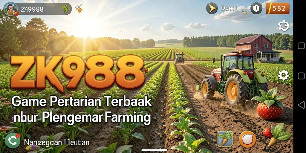 Tangkapan layar utama ZK988 menampilkan aktivitas bertani yang menarik.